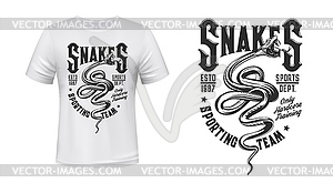 Viper snake tattoo or serpent mascot t-shirt print - vector clipart