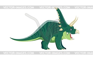 Cartoon Chasmosaurus dinosaur comical character - vector clipart