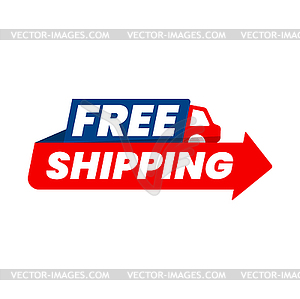 Free delivery icon, truck, arrow, shipping courier - vector image