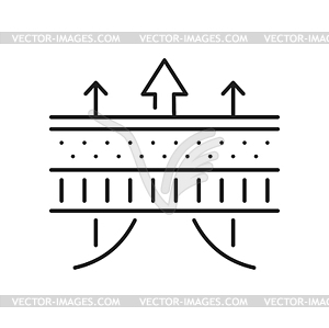 Breathable fabric textile mattress outline icon - stock vector clipart