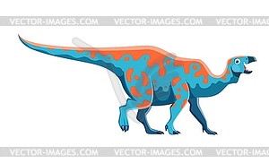 Iguanodon cute dinosaur cartoon character - vector clip art