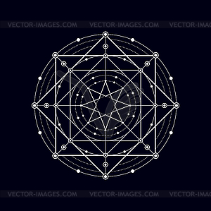 Этнический масонский символ геометрической формы, магический знак - векторное изображение EPS