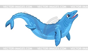 Cartoon basilosaurus dinosaur predatory character - vector clip art