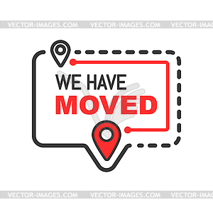 Have move icon, changed address navigation pins - vector clip art