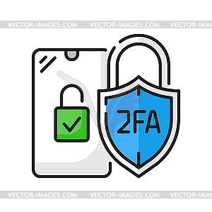 2FA two factor verification icon, security code - vector clipart