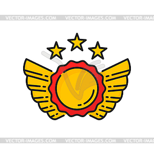 Ranking golden star prize and award gold plaque - vector clipart