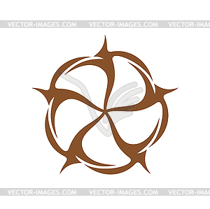 Cotton icon, organic symbol of cotton flower plant - vector image