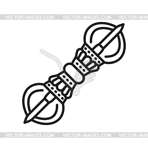 Buddhism religion icon, Buddha Vajra weapon symbol - vector clip art