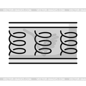 Bed orthopedic mattress with metal springs - vector clipart