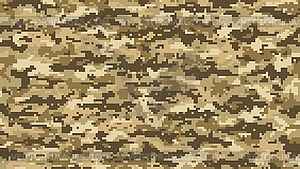 Brown sand pixel military camouflage khaki pattern - vector clipart