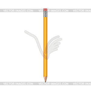 Realistic pencil, wooden writing tool - vector image