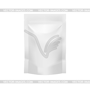 Polymer and paper packet mockup, pouch - vector clip art