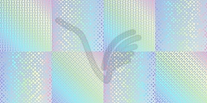 Hologram texture patterns, glitter foil gradient - vector image