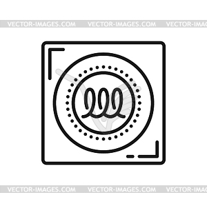 Induction cooker, surface for cooking outline icon - vector clipart