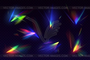 Призменный свет, бриллиантовый блеск или блики солнечного луча - векторное изображение EPS