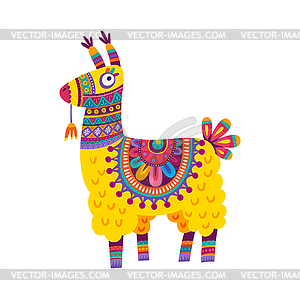 Funny peruvian llama alpaca kids cartoon character - vector image