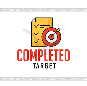 Achieving success in business goals outline icon - vector clipart