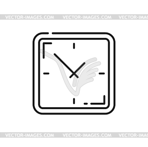Clock timer outline icon, alarm stopwatch - vector clip art