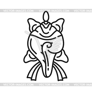 Buddhism religion, conch shell Shankha symbol - vector image