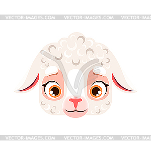 Cartoon sheep or lamb kawaii square animal face - vector EPS clipart
