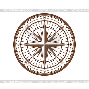 Vintage compass wind rose nautical navigation sign - vector image