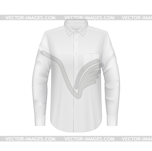 White men shirt mockup, 3d apparel design - vector image