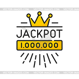 Jackpot casino label outline icon - vector clipart