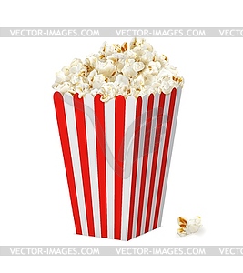 Striped popcorn box container, 3d bucket - vector EPS clipart