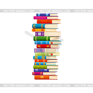 Education, science or bookstore high book stack - royalty-free vector image