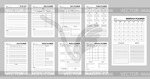 Work and education monthly, week planner schedule - vector image