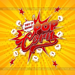 Popcorn snack explosion, cartoon movie pop corn - vector clipart / vector image