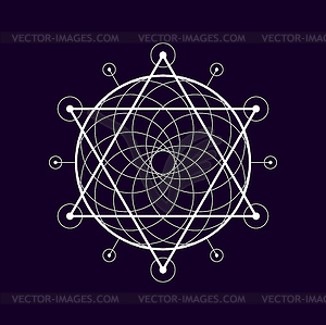 Геометрическая магия бохо священная форма эзотерический символ - иллюстрация в векторном формате
