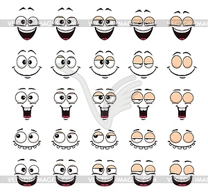 Мультяшный смех или хихикающее лицо, анимация моргания глаз - изображение векторного клипарта
