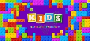 Kids zone background of brick blocks constructor - vector clip art