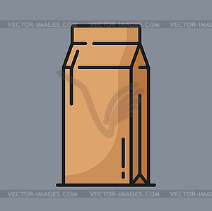 Carton package of milk, paper juice box mockup - color vector clipart