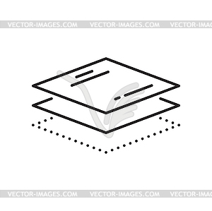 Layered fabric fiber material, absorption surface - vector clipart