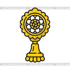 Wheel Dharmachakra buddhism Chamaru knowledge sign - vector image