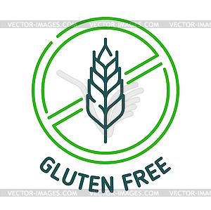 Gluten free icon, sign of grain wheat, food stamp - vector clip art
