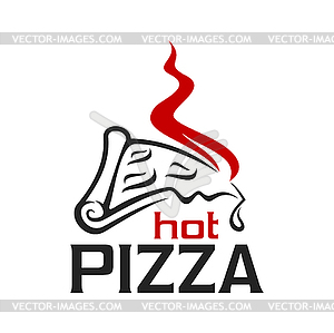 Pizza icon, fastfood restaurant meal symbol - vector image