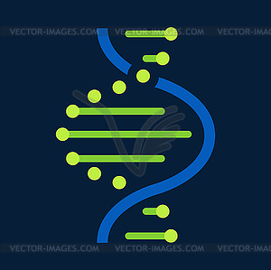 Молекулярная спираль, спиральный генетический код, скрученная ДНК - иллюстрация в векторе