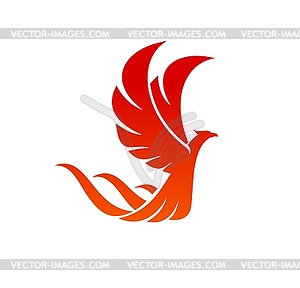 Phoenix bird with wings and tail of fire flames - vector EPS clipart