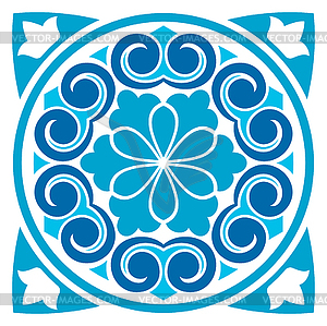 Moroccan and azulejo tile pattern blue talavera - vector image