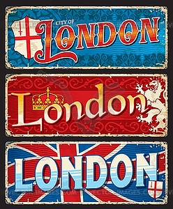 London travel stickers, Great Britain and England - vector clip art