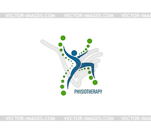 Physiotherapy icon, chiropractic and spine health - vector clipart