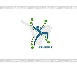 Икона физиотерапии, хиропрактики и здоровья позвоночника - иллюстрация в векторе