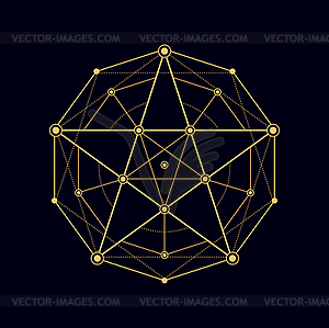 Pentagram alchemy symbol, mystic boho shape - vector image
