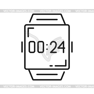 Ручные часы smartwatch с силиконовым ремешком - изображение в векторе / векторный клипарт