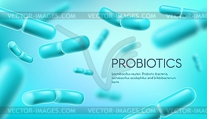 Пробиотические бактерии, lactobacillus acidophilus - векторный клипарт / векторное изображение