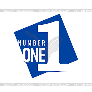 Number one icon or first place business emblem - vector image