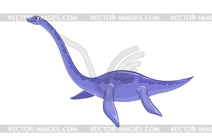 Cartoon elasmosaurus dinosaur plesiosaur character - vector image